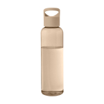 Transparente Flasche aus recyceltem Kunststoff mit Griff, 650 ml zweite Vorderansicht