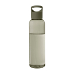 Transparente Flasche aus recyceltem Kunststoff mit Griff, 650 ml zweite Vorderansicht