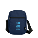 Wasserabweisende Umhängetasche aus recyceltem Polyester mit Taschen Ansicht mit Druckbereich