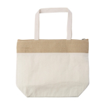 Kühltasche aus Baumwolle mit Jute-Detail und Reißverschluss zweite Ansicht