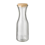 Recycelter Glasbehälter mit Korkdeckel als Werbeartikel, 1 L farbe transparent erste Ansicht