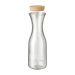 Recycelter Glasbehälter mit Korkdeckel als Werbeartikel, 1 L farbe transparent dritte Ansicht