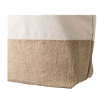 Solide Standtasche aus Jute und Baumwolle mit verstärkten Henkeln farbe khaki zweite Ansicht