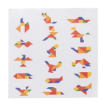 Buntes Tangram-Spiel aus Holz zum Verschenken mit Logo bedrucken farbe braun fünfte Ansicht