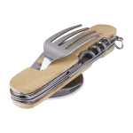 Zusammenklappbares Multifunktion-Metallbesteckset für Camping farbe braun fünfte Ansicht