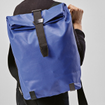 Wasserabweisender Rucksack aus recycelter Baumwolle für 17-Zoll-Laptops, 23 l farbe blau zweite Ansicht