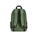 Rucksack aus recyceltem Nylon für Laptop, 16,5” farbe militärgrün Ansicht von hinten
