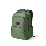 Zweifarbiger wasserdichter Laptop-Rucksack aus recyceltem Nylon, 15,6” farbe militärgrün