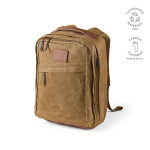 Rucksack aus recycelter Baumwolle mit Wachsbeschichtung, 230 g/m2 farbe camel