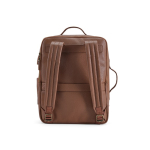Erweiterbarer Rucksack aus recyceltem Leder für 17-Zoll-Laptops farbe dunkelbraun Ansicht von hinten