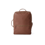 Erweiterbarer Rucksack aus recyceltem Leder für 17-Zoll-Laptops farbe dunkelbraun Ansicht von vorne