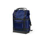 Wasserfester Rucksack aus recycelten Materialien mit Magnetverschluss für 17-Zoll-Laptops farbe blau