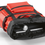 Wasserfester Rucksack aus recycelten Materialien mit Magnetverschluss für 17-Zoll-Laptops farbe rot dritte Detailansicht