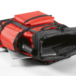 Wasserfester Rucksack aus recycelten Materialien mit Magnetverschluss für 17-Zoll-Laptops farbe rot vierte Detailansicht