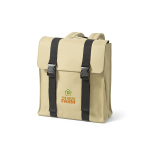 Rucksack aus recyceltem Kunstleder und Kunststoff für 17-Zoll-Laptops farbe beige