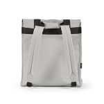 Rucksack aus recyceltem Kunstleder und Kunststoff für 17-Zoll-Laptops farbe hellgrau Ansicht von hinten