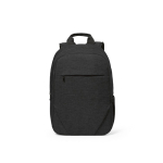 Rucksack aus 300D RPET mit Frontfach mit Reißverschluss, 15,6”,18 L farbe schwarz Ansicht von vorne
