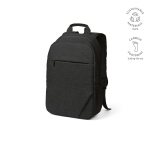 Rucksack aus 300D RPET mit Frontfach mit Reißverschluss, 15,6”,18 L farbe schwarz