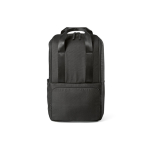 Rucksack aus recyceltem Polyester mit Laptopfach, 18 L farbe schwarz Ansicht von vorne