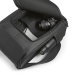 Rucksack aus Kunstleder mit gepolstertem Laptopfach, 20 L farbe schwarz dritte Detailansicht