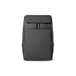 Rucksack aus Kunstleder mit gepolstertem Laptopfach, 20 L farbe schwarz Ansicht von vorne