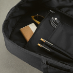 Urbaner Rucksack aus recyceltem Kunststoff mit Trolleyband, 17 Zoll farbe schwarz zweite Detailansicht