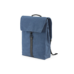 Rucksack aus recycelter Baumwolle mit Kunstlederdetails, 25 l farbe blau
