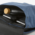 Rucksack aus recycelter Baumwolle mit Kunstlederdetails, 25 l farbe blau dritte Detailansicht