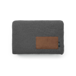 Decke aus Wolle und recyceltem Kunststoff mit personalisierbarem Aufnäher, 270 g/m² farbe dunkelgrau Ansicht von vorne