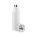 Trinkflasche aus recyceltem Edelstahl mit LED-Anzeigen, 650 ml farbe weiß