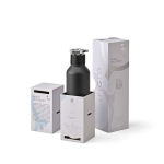 Doppelwandige Flasche aus recyceltem Edelstahl mit Ruder-Verschluss, 750 ml farbe schwarz vierte Ansicht