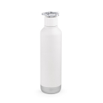 Doppelwandige Flasche aus recyceltem Edelstahl mit Ruder-Verschluss, 750 ml farbe silber