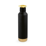 Doppelwandige Flasche aus recyceltem Edelstahl mit Ruder-Verschluss, 750 ml farbe gold