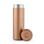 Doppelwandige Flasche aus recyceltem Edelstahl, 500 ml farbe bronze Ansicht von vorne
