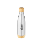 Doppelwandige Flasche aus recyceltem Edelstahl mit Bambusdeckel, 500 ml Hauptansicht