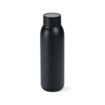 Flasche aus recyceltem Stahl mit kabelloser Ladefunktion und auslaufsicherem Verschluss, 610 ml farbe schwarz