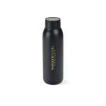 Flasche aus recyceltem Stahl mit kabelloser Ladefunktion und auslaufsicherem Verschluss, 610 ml farbe schwarz