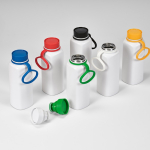 Flasche aus recyceltem Edelstahl mit 360°-Druckverschluss, 750 ml Ansicht der Umgebung