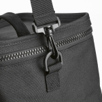 Isolierte Kühltasche aus recyceltem Kunststoff mit großer Öffnung, 10 l farbe schwarz Detailansicht