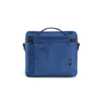 Isolierte Kühltasche aus recyceltem Kunststoff mit großer Öffnung, 10 l farbe blau Ansicht von hinten