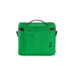 Isolierte Kühltasche aus recyceltem Kunststoff mit großer Öffnung, 10 l farbe grün Ansicht von hinten