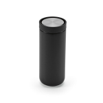 Reisebecher aus recyceltem Edelstahl mit Doppelwand, 340 ml farbe schwarz