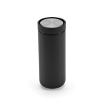 Reisebecher aus recyceltem Edelstahl mit Doppelwand, 340 ml farbe schwarz Ansicht von hinten