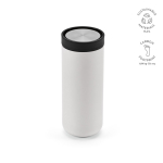 Reisebecher aus recyceltem Edelstahl mit Doppelwand, 340 ml farbe weiß