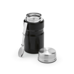 Lebensmittelbehälter aus recyceltem Edelstahl mit faltbarem Löffel, 740 ml farbe schwarz zweite Ansicht