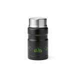 Lebensmittelbehälter aus recyceltem Edelstahl mit faltbarem Löffel, 740 ml farbe schwarz