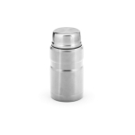 Lebensmittelbehälter aus recyceltem Edelstahl mit faltbarem Löffel, 740 ml farbe silber Ansicht von hinten