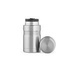 Lebensmittelbehälter aus recyceltem Edelstahl mit faltbarem Löffel, 740 ml farbe silber Ansicht von vorne