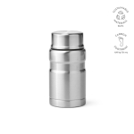 Lebensmittelbehälter aus recyceltem Edelstahl mit faltbarem Löffel, 740 ml farbe silber