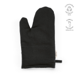 Ofenhandschuh aus recycelter Baumwolle mit separatem Daumen, 220 g/m² farbe schwarz
